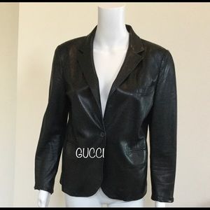 Authentic GUCCI leather lightweight blazer US10